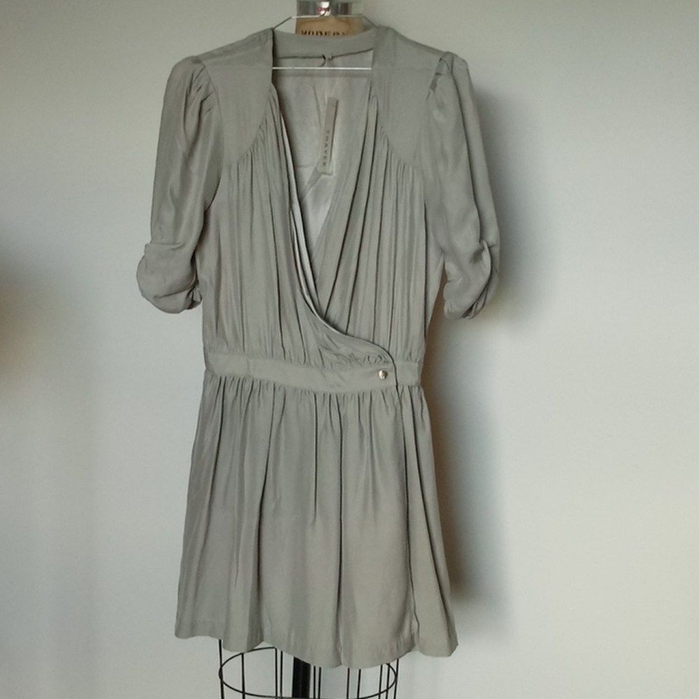 🕊Thayer dove grey silk mini dress